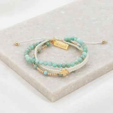 My Saint My Hero Amazonite Be Still Prayer Bracelet