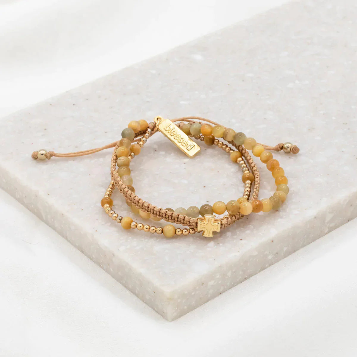 My Saint My Hero Tiger's Eye Be Still Prayer Bracelet