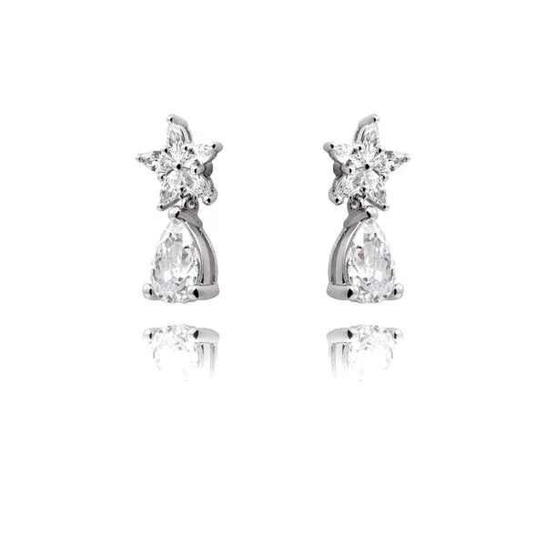 Danny Newfeld Cubic Zirconia Star & Pear Stud Earrings
