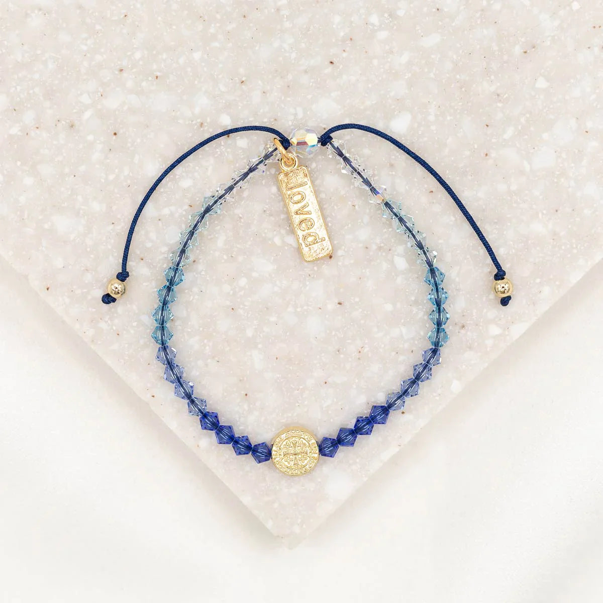 My Saint My Hero BeCause We Care - Blue Ombr¨¦ Crystal Bracelet
