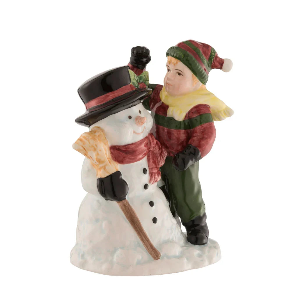 Aynsley Snowman and Boy Figurine