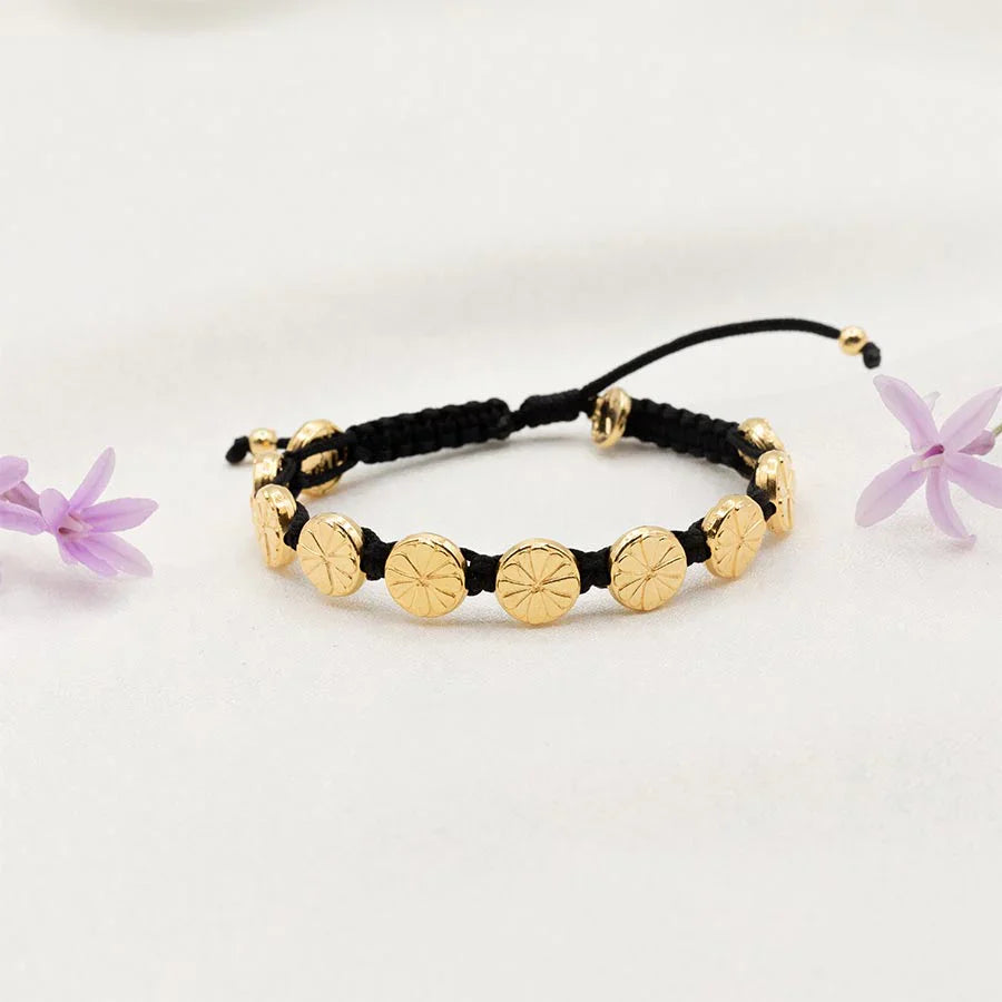 My Saint My Hero Be Kind Human Bloom Bracelet-Goldtone