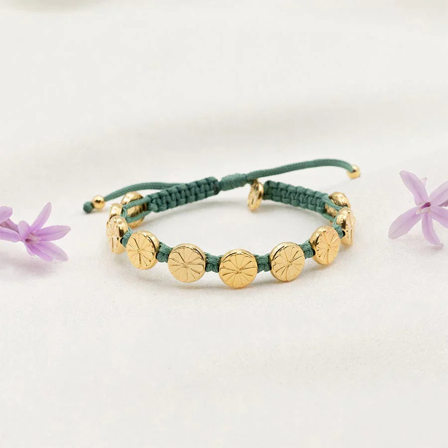 My Saint My Hero Be Kind Human Bloom Bracelet-Goldtone