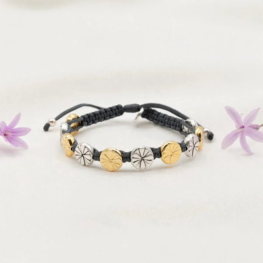 My Saint My Hero Be Kind Human Bloom Bracelet-Silver and Gold