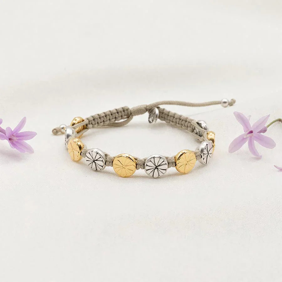 My Saint My Hero Be Kind Human Bloom Bracelet-Silver and Gold