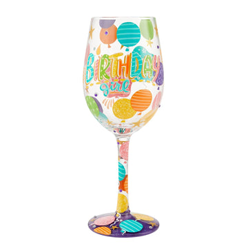 Lolita Hand-Painted Birthday Girl Wine Glass