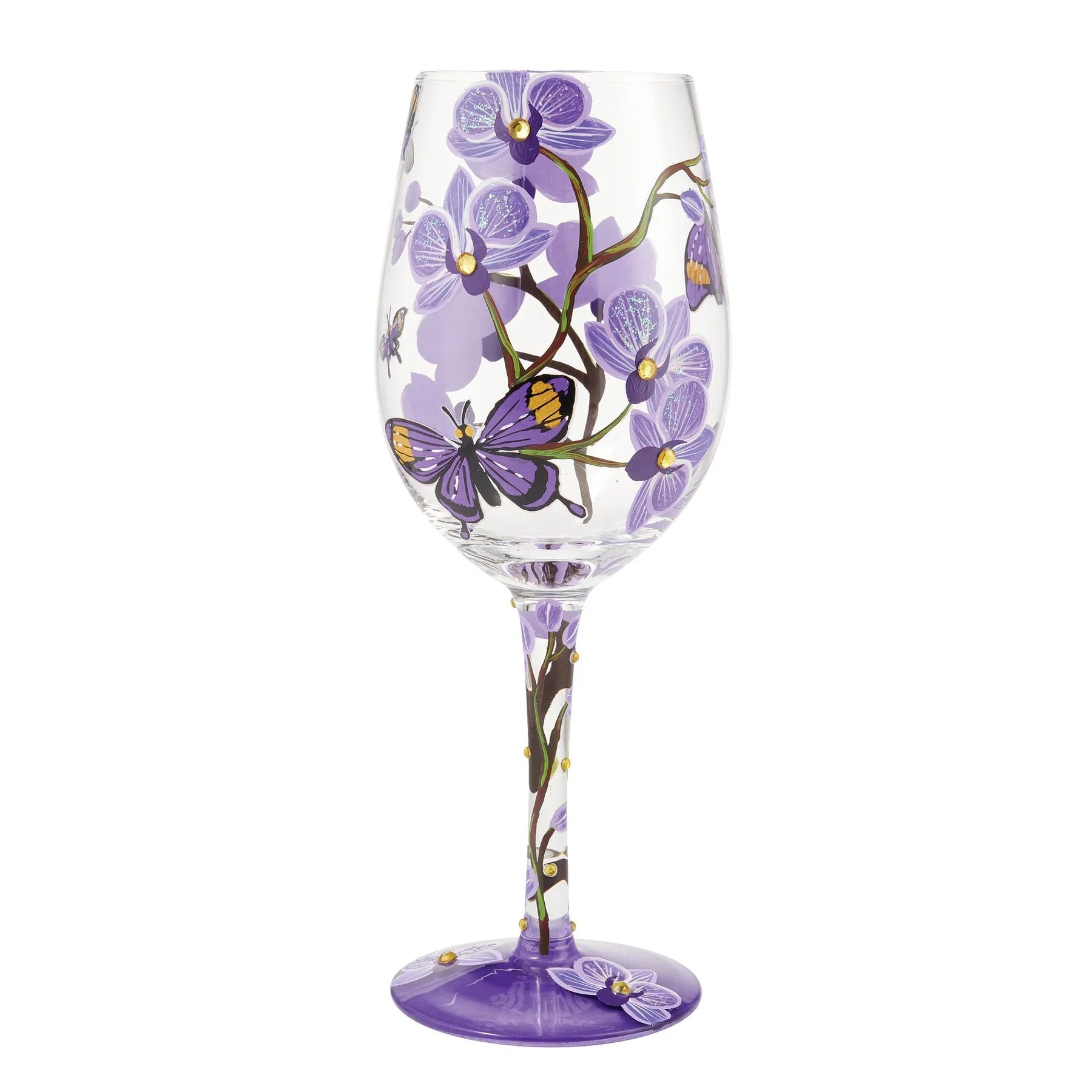 Lolita Butterfly Jubilee Hand-Painted Wine Glass