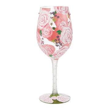 Lolita Pretty as a Peony Hand-Painted Wine Glass