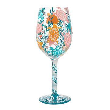 Lolita Sea Turtle Hand-Painted Wine Glass