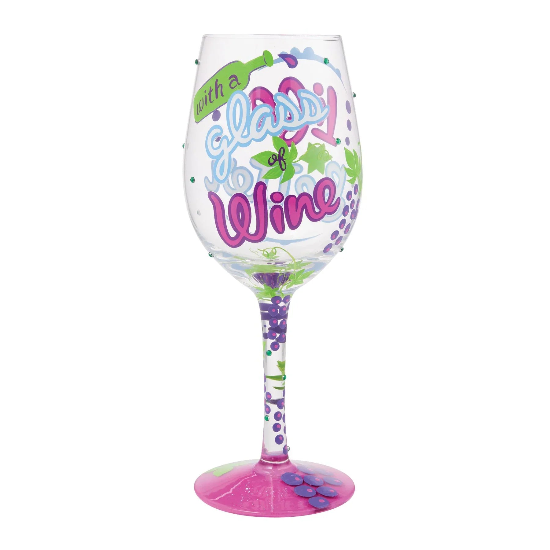 Lolita Life is Better with Wine Hand Painted Wine Glass
