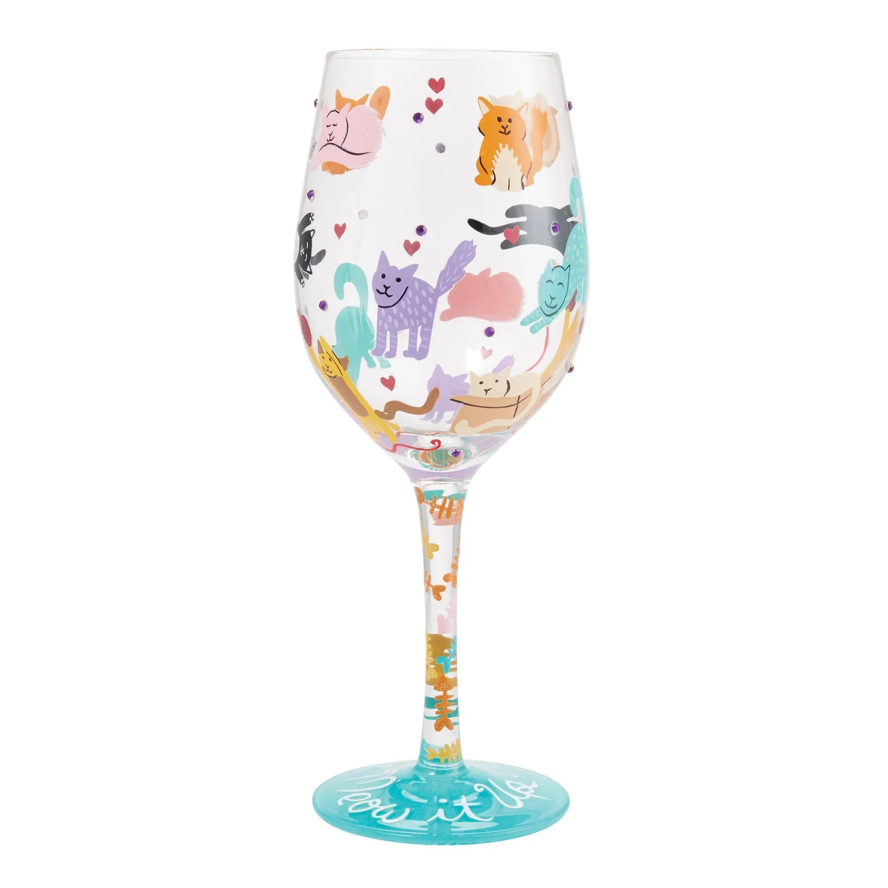 Lolita Meow it Up Hand Painted Wine Glass