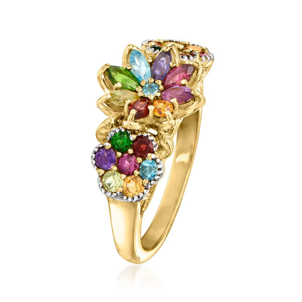 Ross Simons 1.34 ct. t.w. Multi-Gemstone Floral Ring