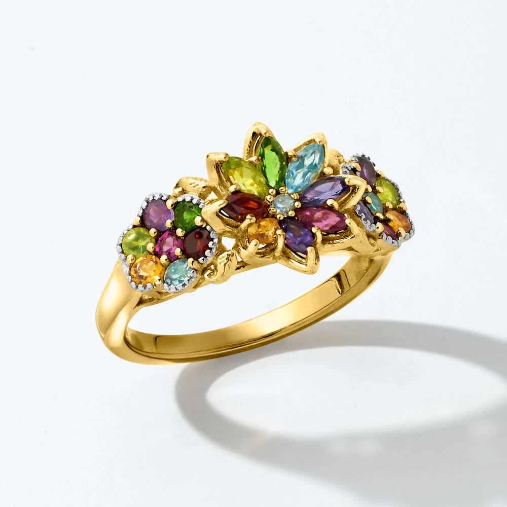 Ross Simons 1.34 ct. t.w. Multi-Gemstone Floral Ring