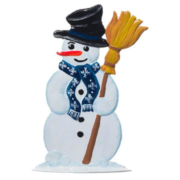Standing Snowman German Pewter Hand-Painted Figurine