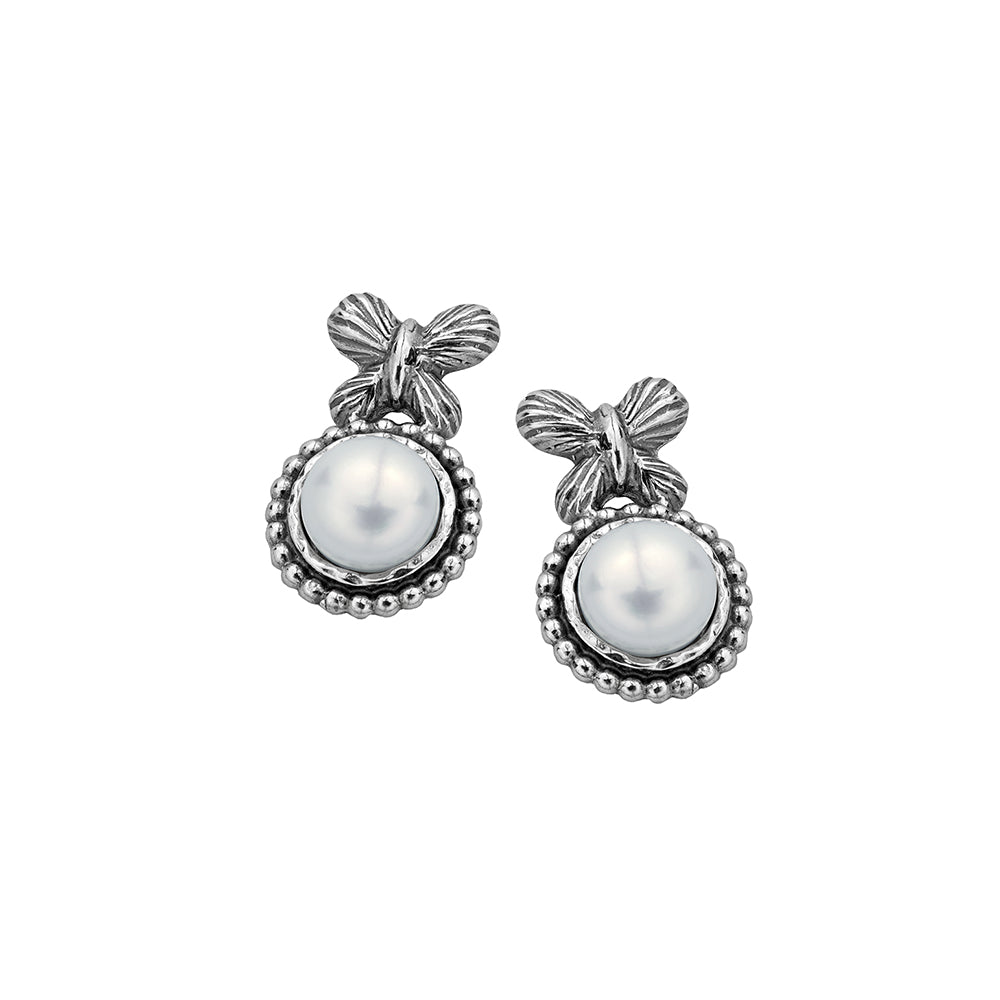 Danny Newfeld Cultured Pearl Butterfly Stud Earrings