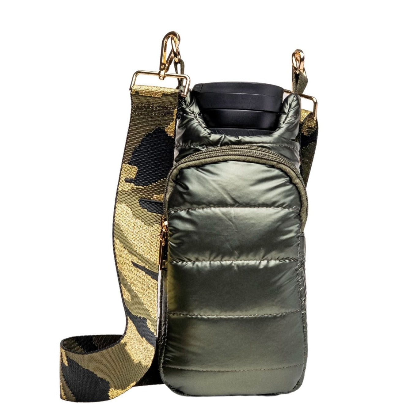 WanderFull HydroBag Green CrossBody with Camo Strap