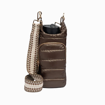 WanderFull HydroBag Chocolate Brown Shiny with Dark Patterned Strap