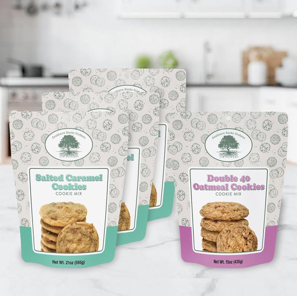 Southern Roots Sisters Gourmet Cookie Salted Caramel Cookie Mix 3-pack w/ Bonus