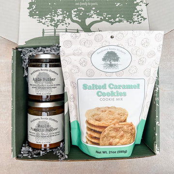 Southern Roots Sisters Apple and Maple Pumpkin Butters with Salted Caramel Cookie Mix