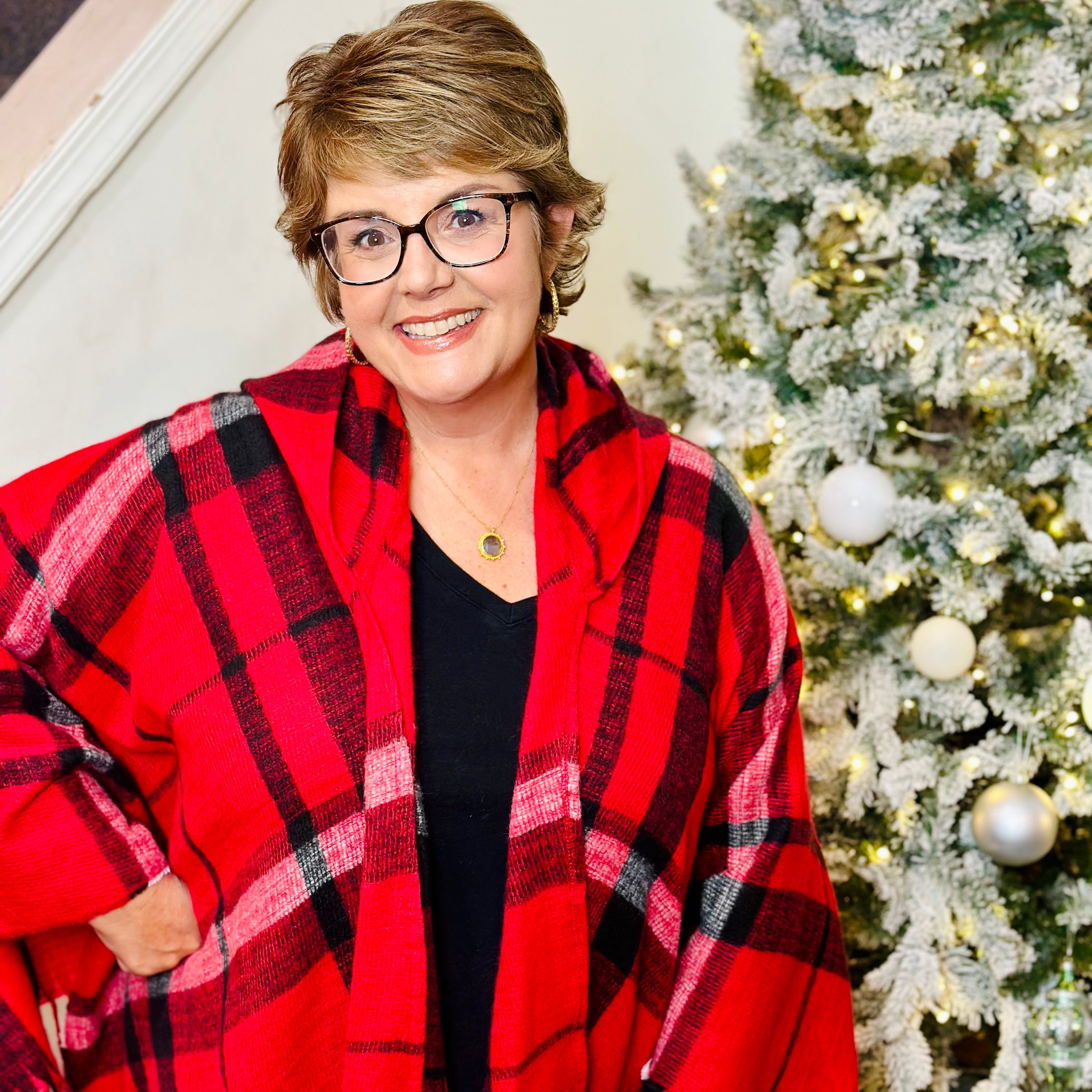 Holiday Hooded Wrap for