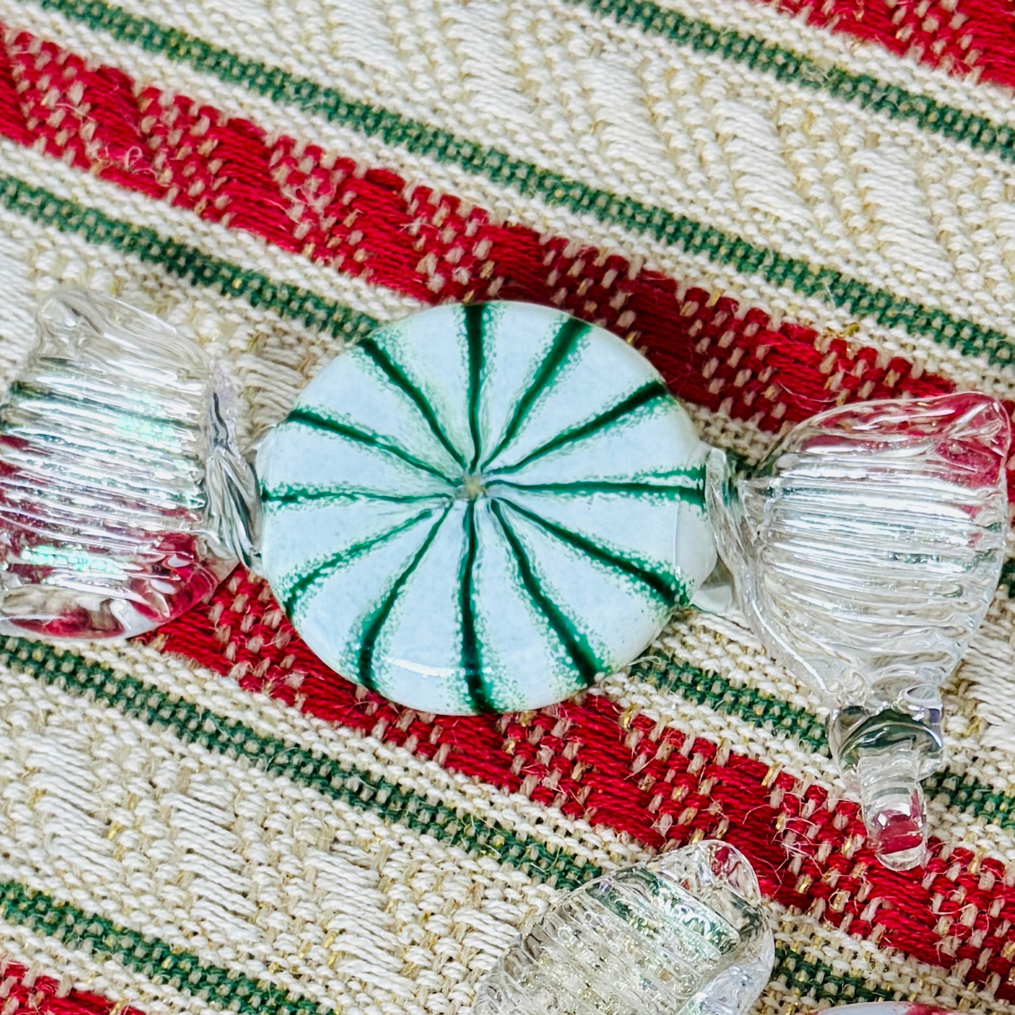 Epiphany Glass Hand-Blown Wintergreen Candy Ornament