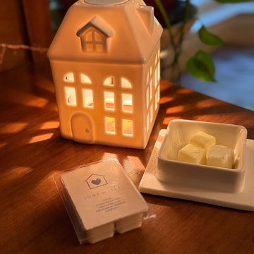 Candle Warmers Illumination Fragrance Warmer Porcelain House w/  Wax Melts