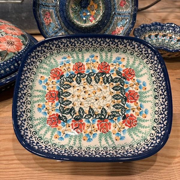Polish Pottery Small Signature Rectangular Serving Dish