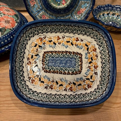 Polish Pottery Small Signature Rectangular Serving Dish