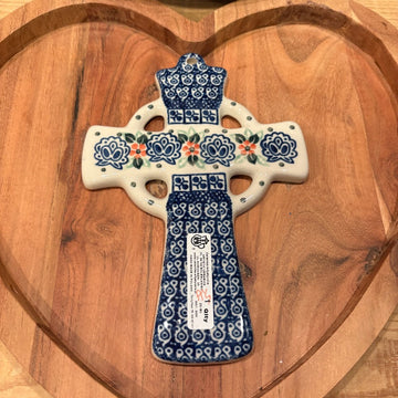 Polish Pottery Hand-Painted Cross
