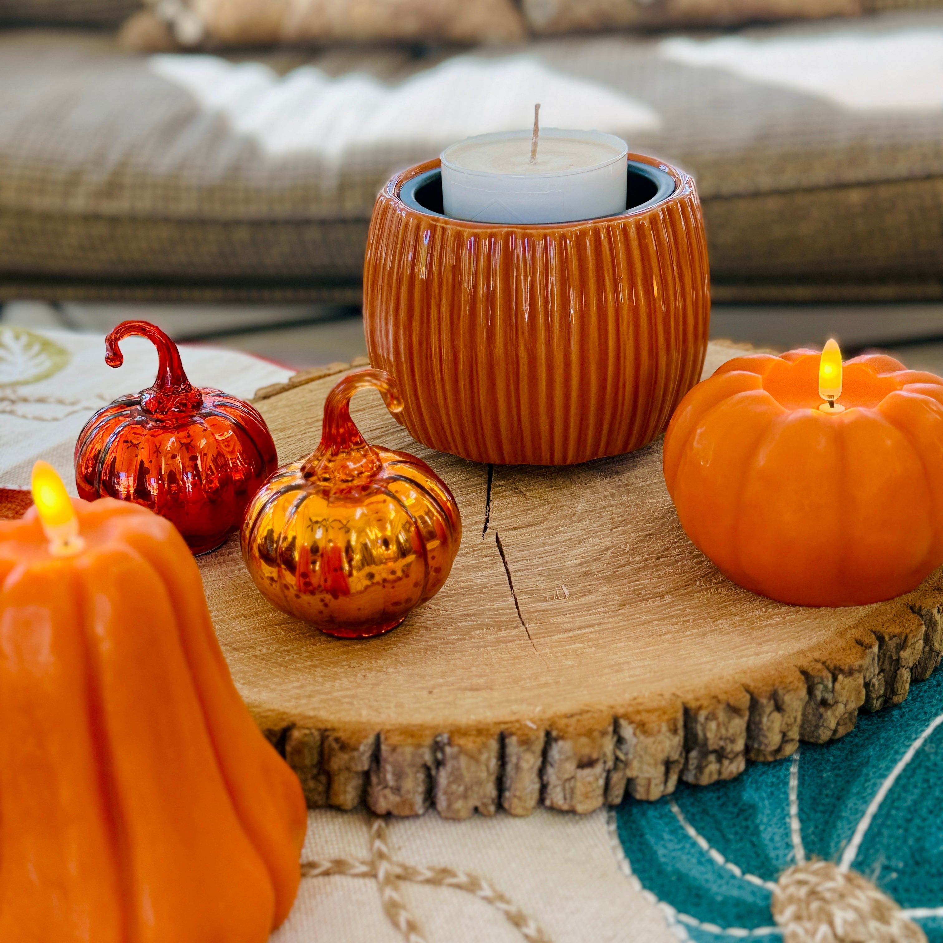 Candle Warmers Harvest Crock Pumpkin w/   Wax Melts