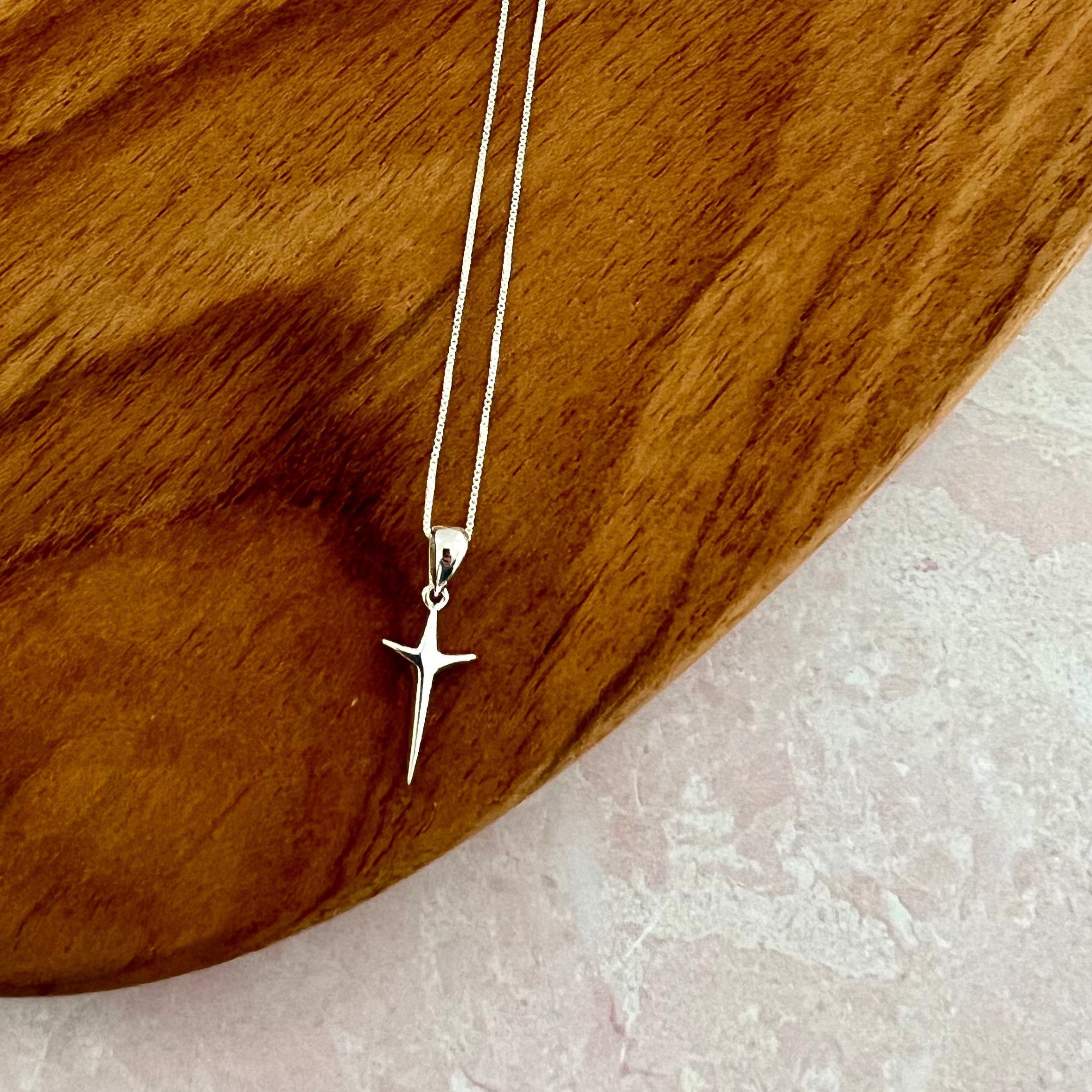 Steven Lavaggi Sterling Silver Petite Uplifting Cross Pendant