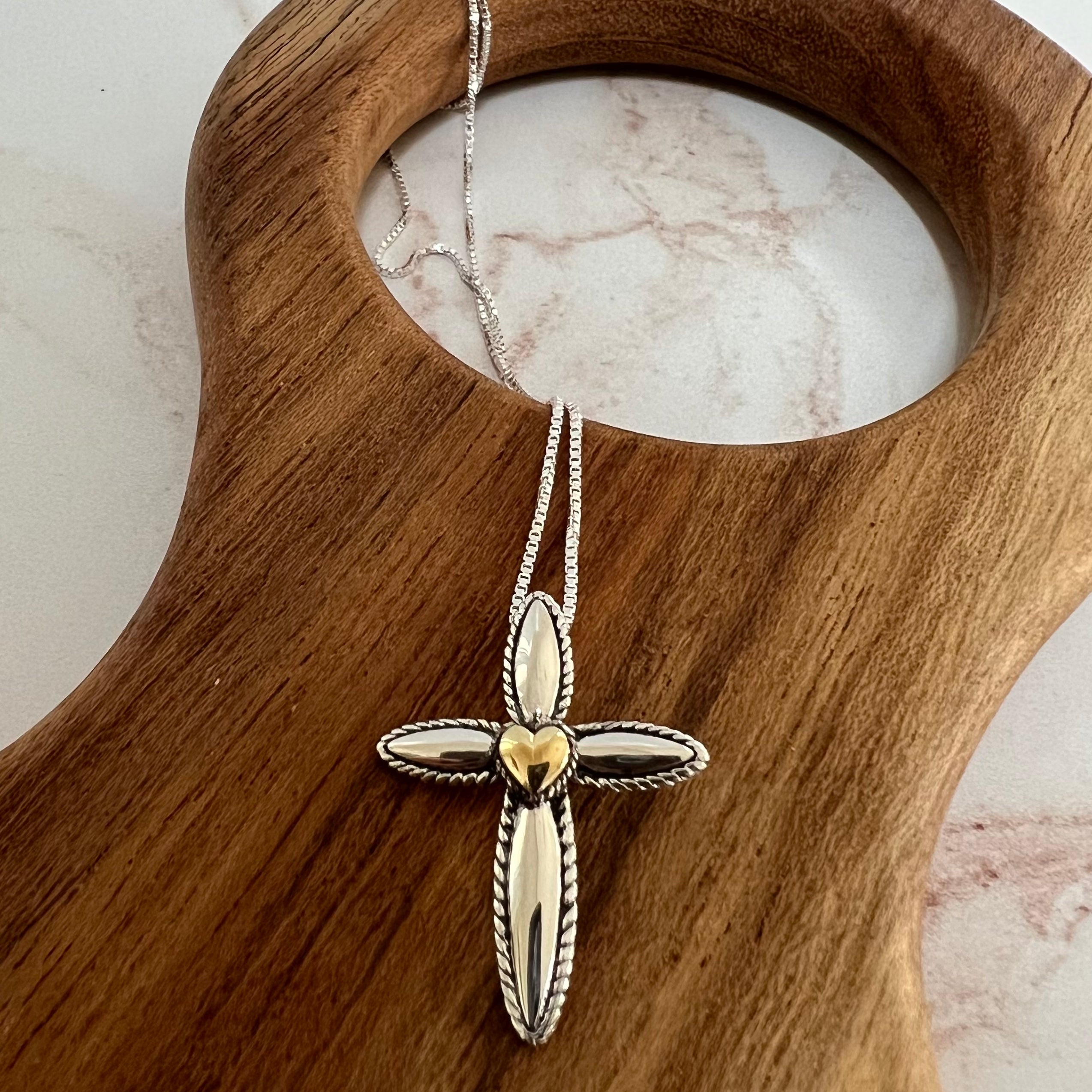 Steven Lavaggi Sterling Silver Petite My Hero Cross Necklace