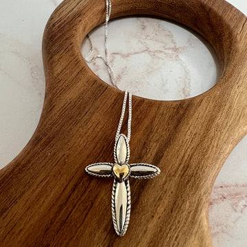 Steven Lavaggi Sterling Silver Petite My Hero Cross Necklace