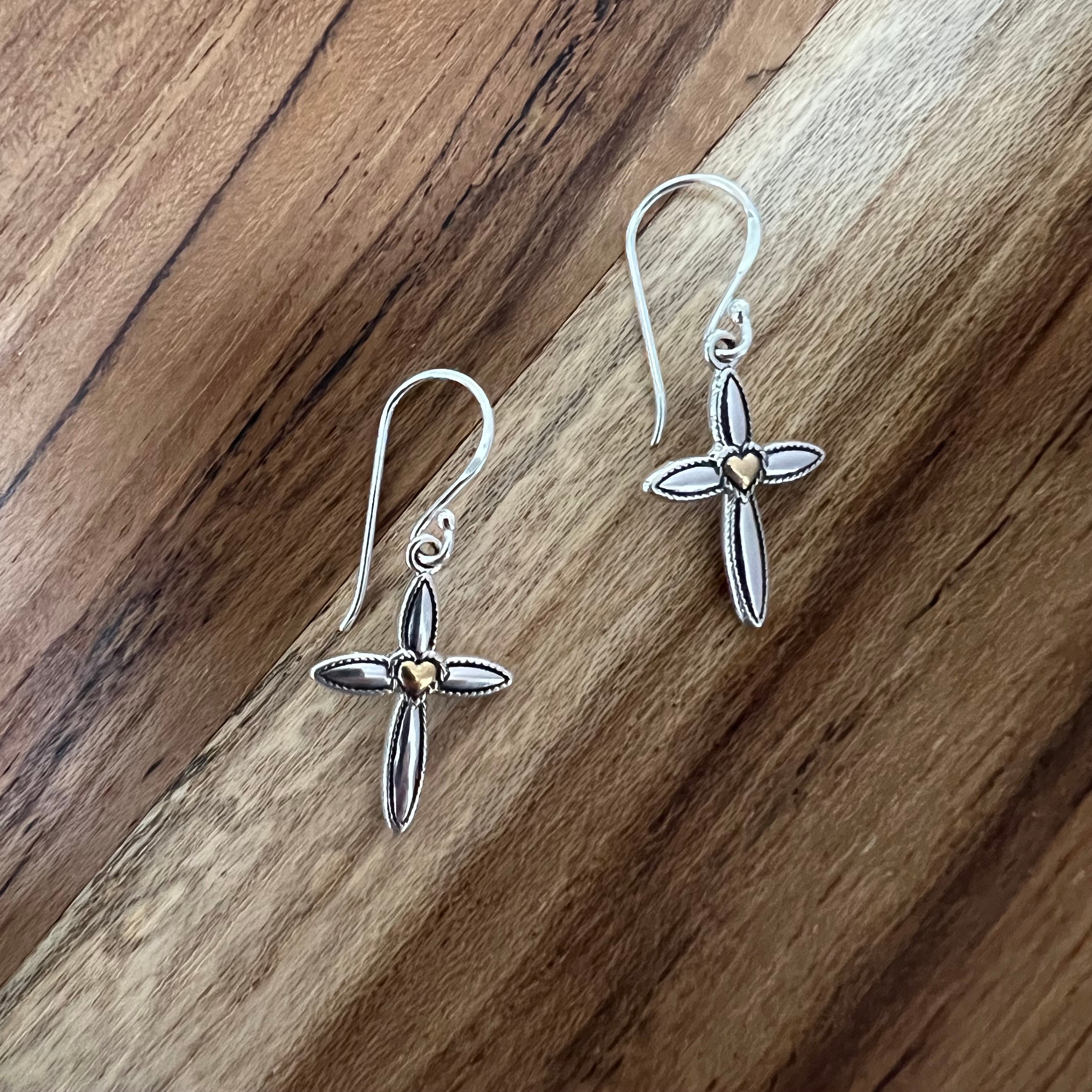 Steven Lavaggi Sterling Silver My Hero Cross Earrings