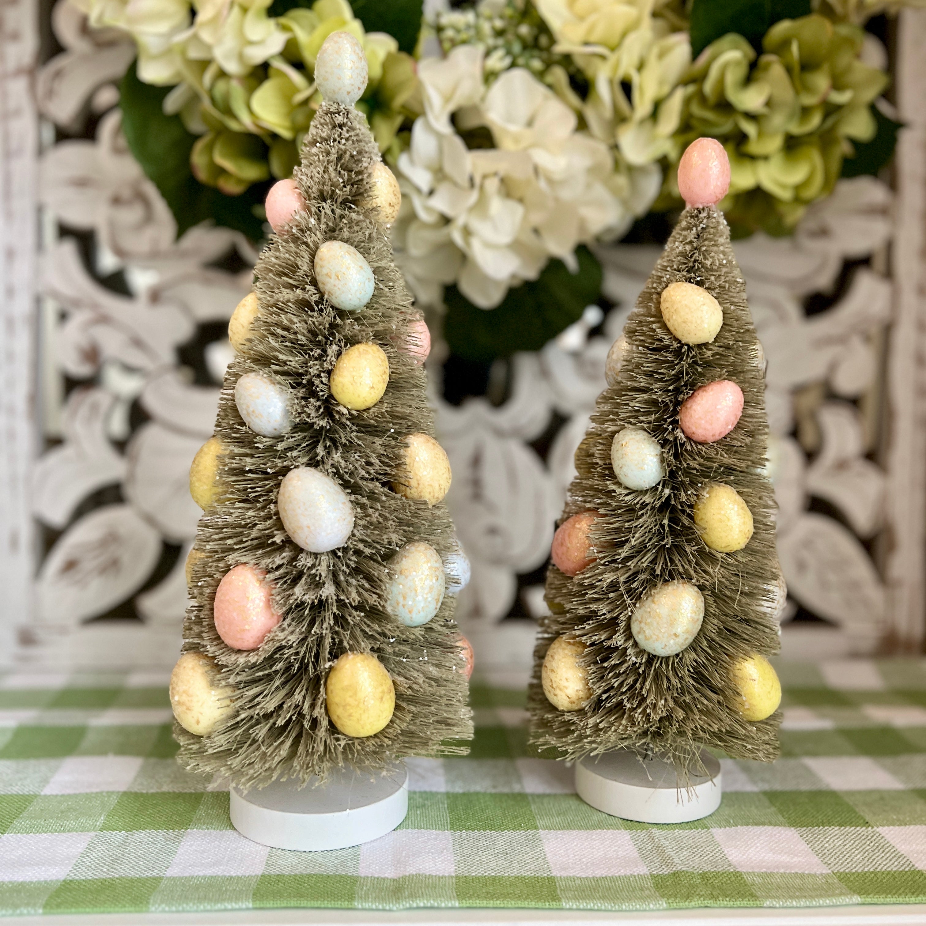 Set of 2 Sugared Egg Trees for