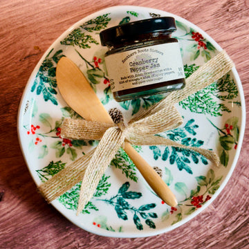 Appetizer Plate w/ Wood Spreader and Southern Roots Sisters Jam