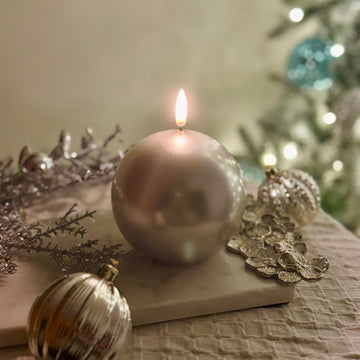 Round Metallic Flameless Candle for Just Jill