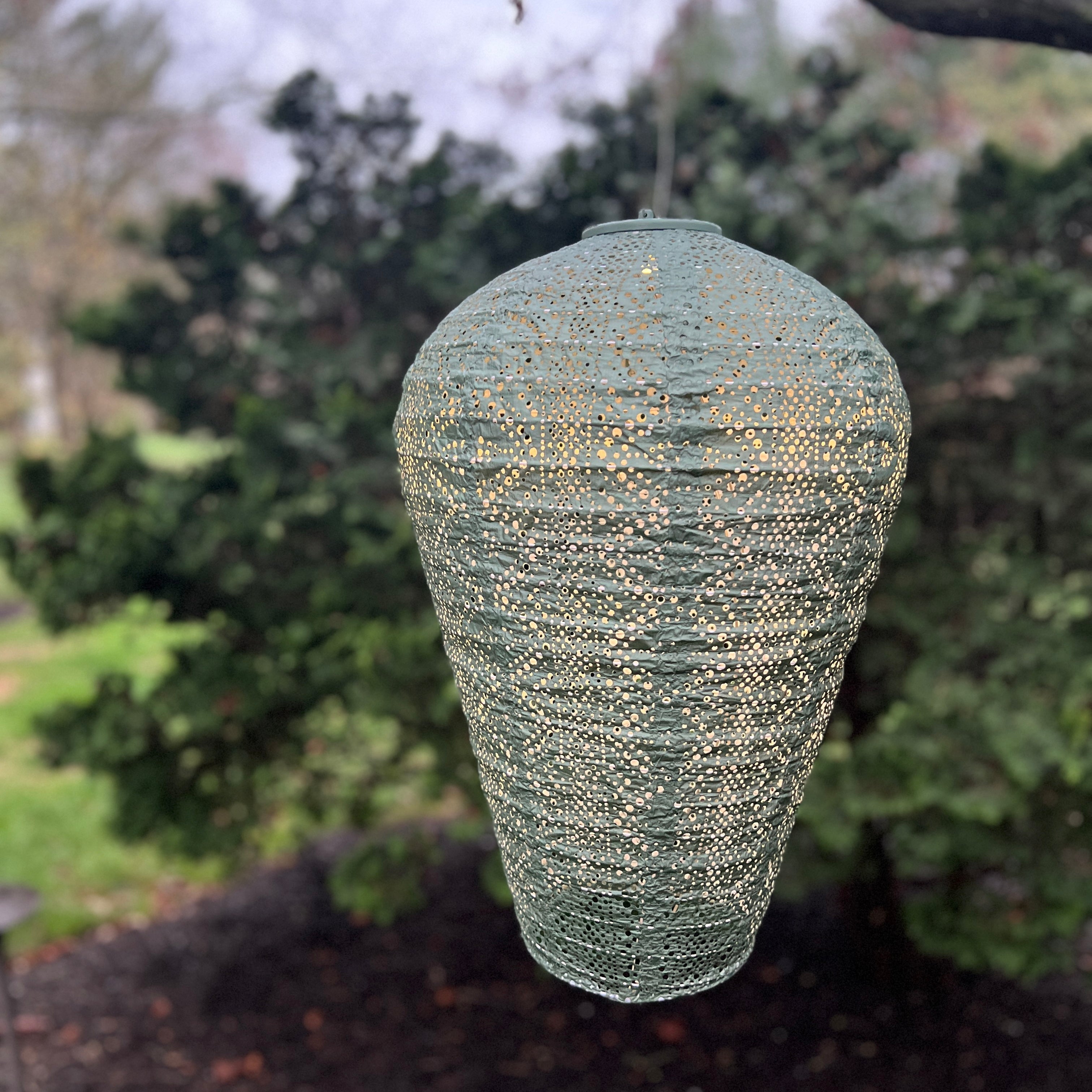 New Edition LUMIZ Battery Powered LED Oversized Sage Green Balloon Lantern