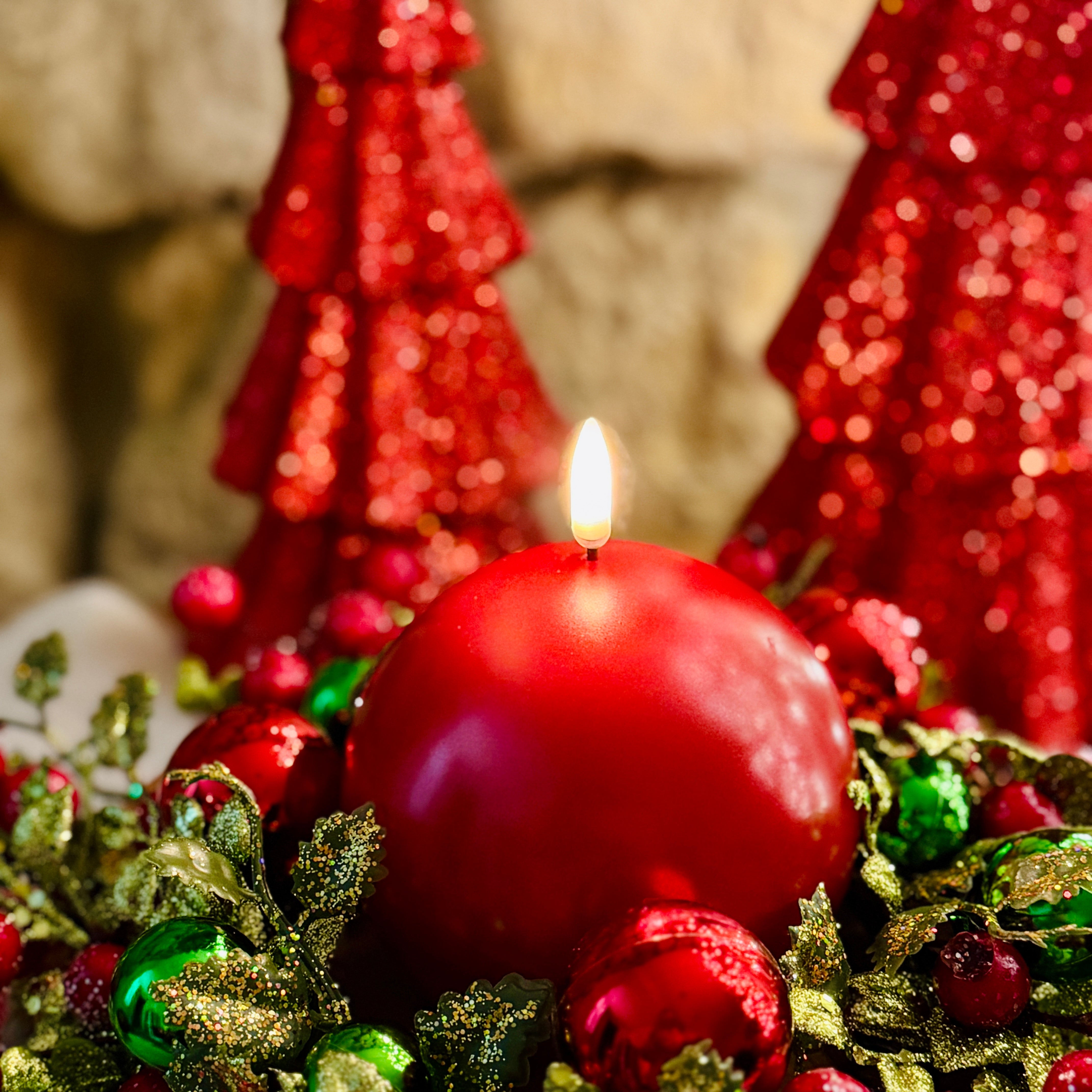 Round Metallic Flameless Candle for Just Jill