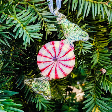 Epiphany Glass Hand-Blown Peppermint Candy Ornament