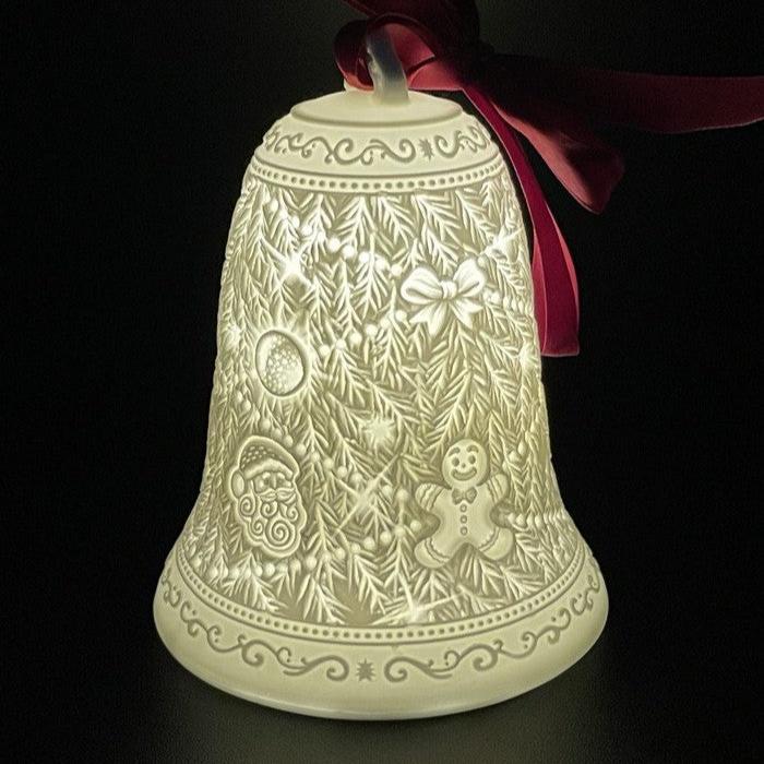 Luumii Lights Porcelain Christmas Bell Ornament