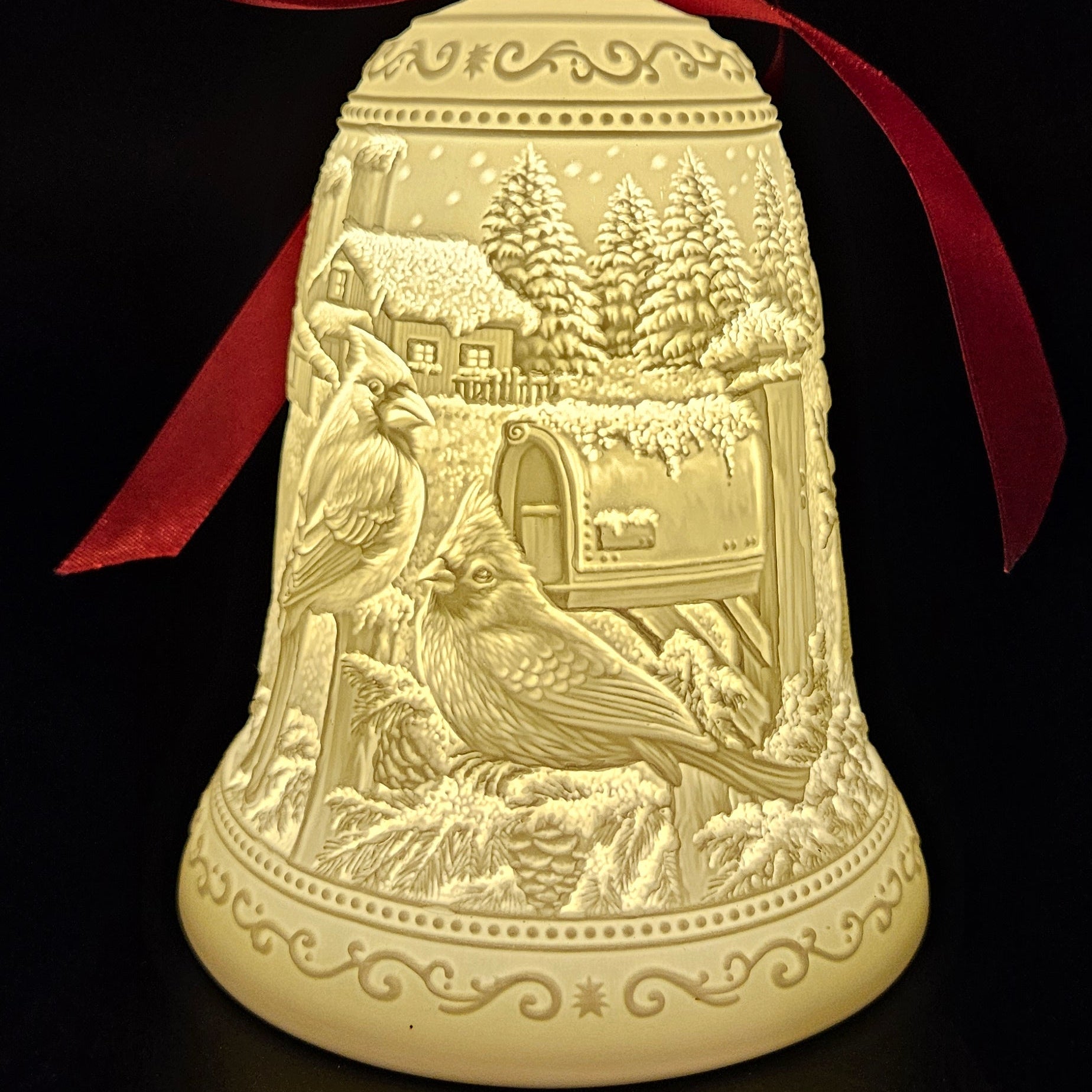 Luumii Lights Porcelain Christmas Bell Ornament