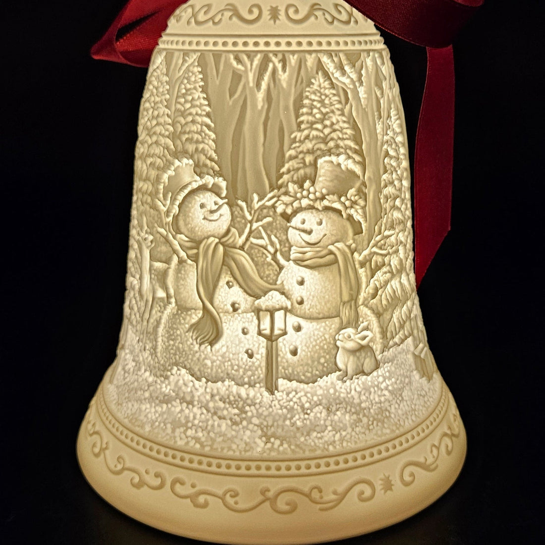 Luumii Lights Porcelain Christmas Bell Ornament