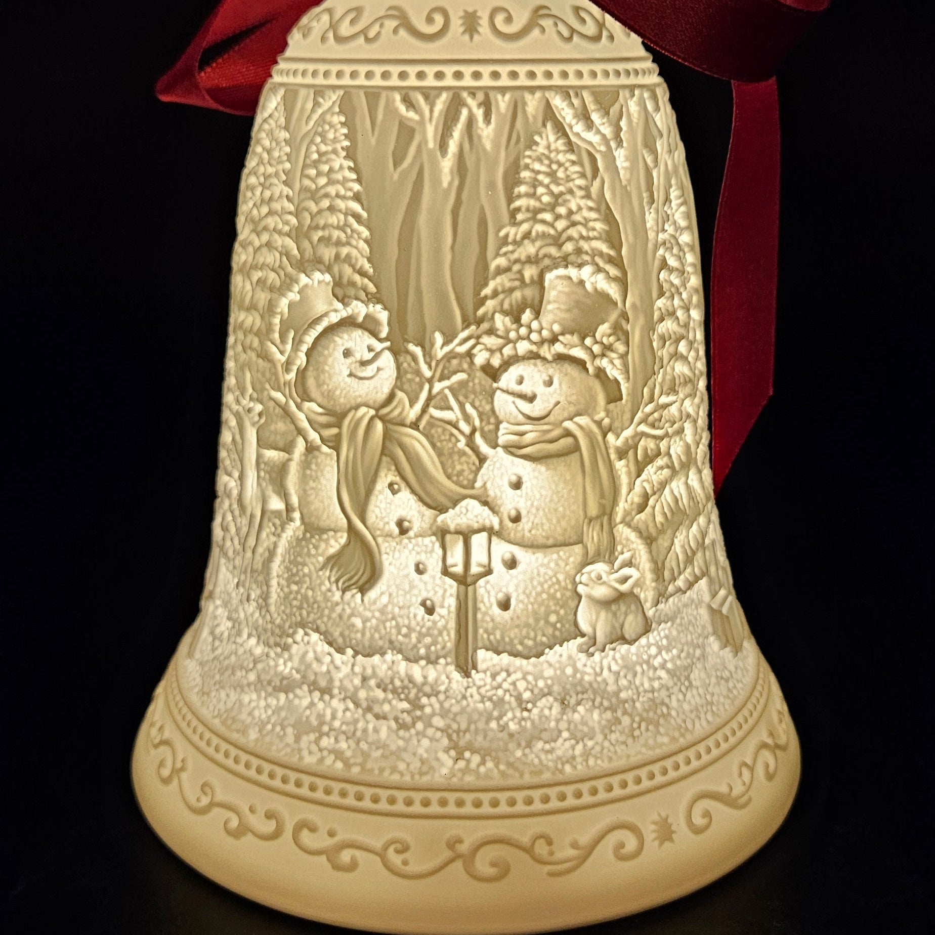 Luumii Lights Porcelain Christmas Bell Ornament