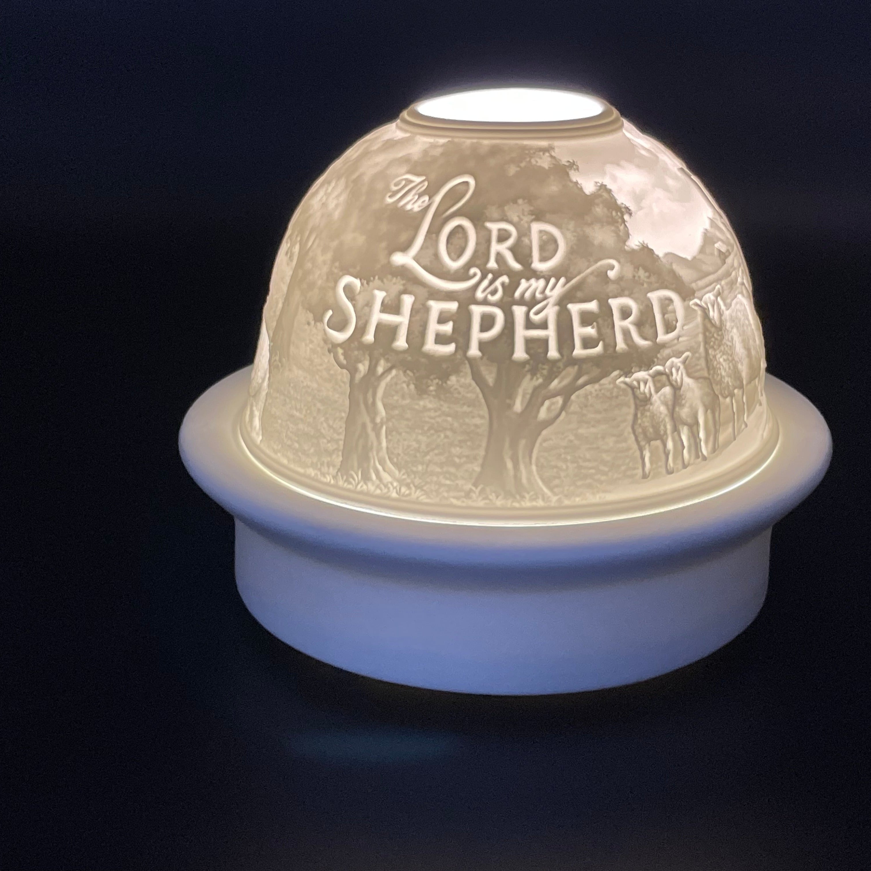 Luumii Lights Porcelain Dome Religious Designs w/ LED Base