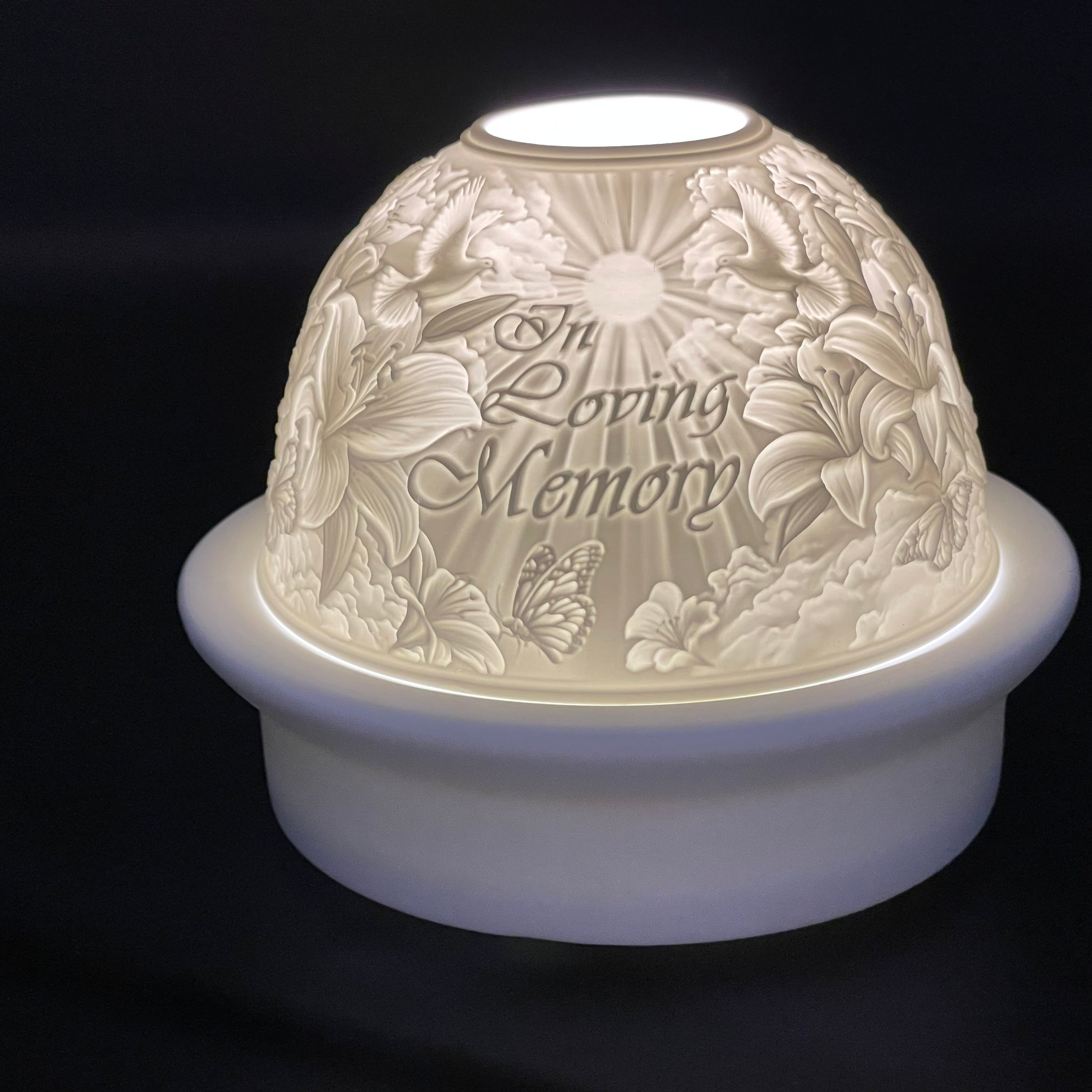 Luumii Lights Porcelain Dome Remembrance Designs w/ LED Base