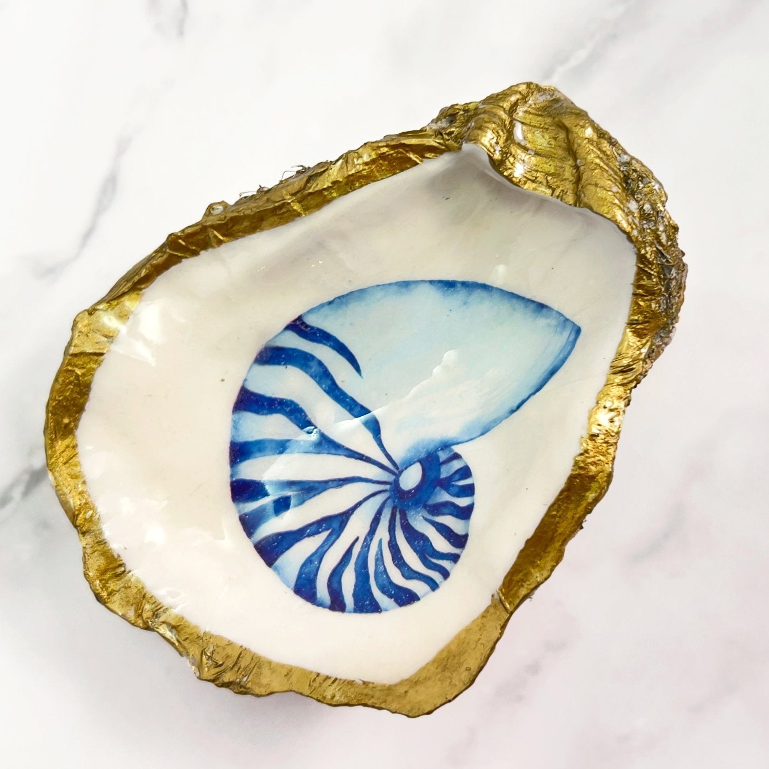 Grit and Grace Gilded Seascape Collection Oyster Shell Dishes