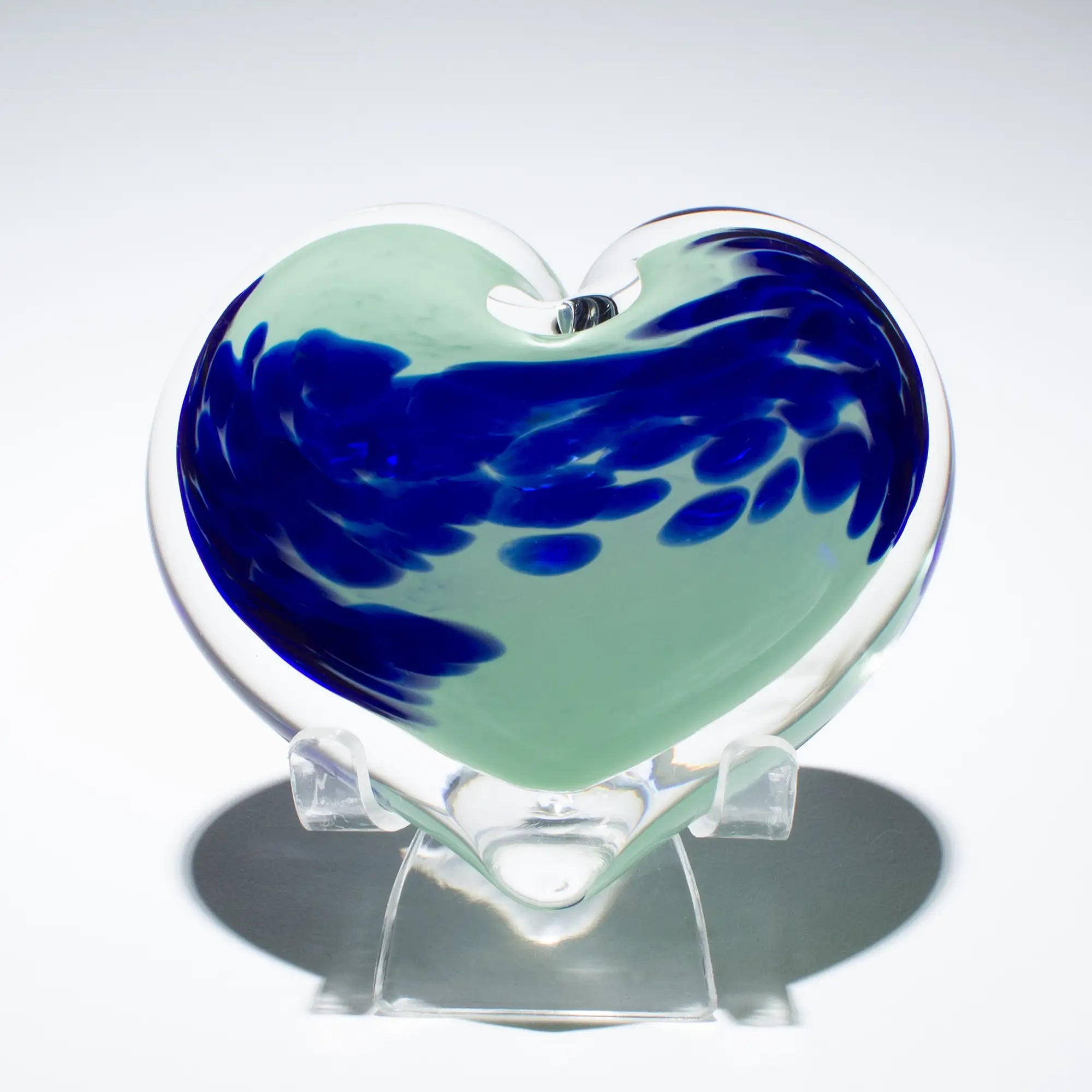 Epiphany Studios Hand-Blown Glass Heart Paperweight w/ Stand
