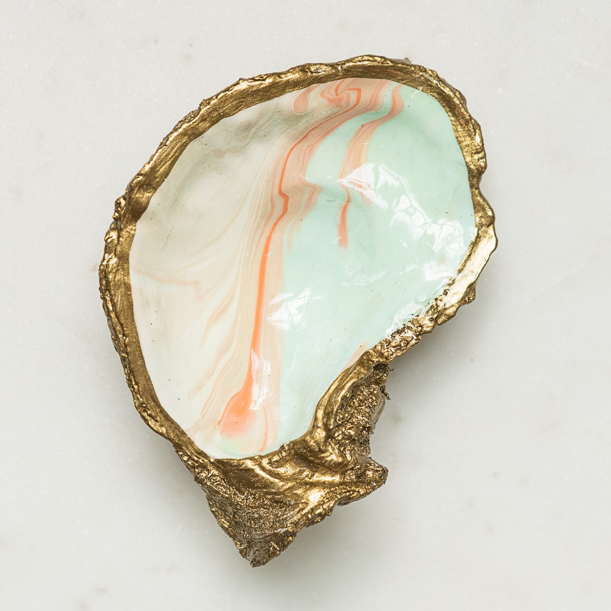 Grit and Grace Studio Sunrise Decoupage Oyster Jewelry Dish