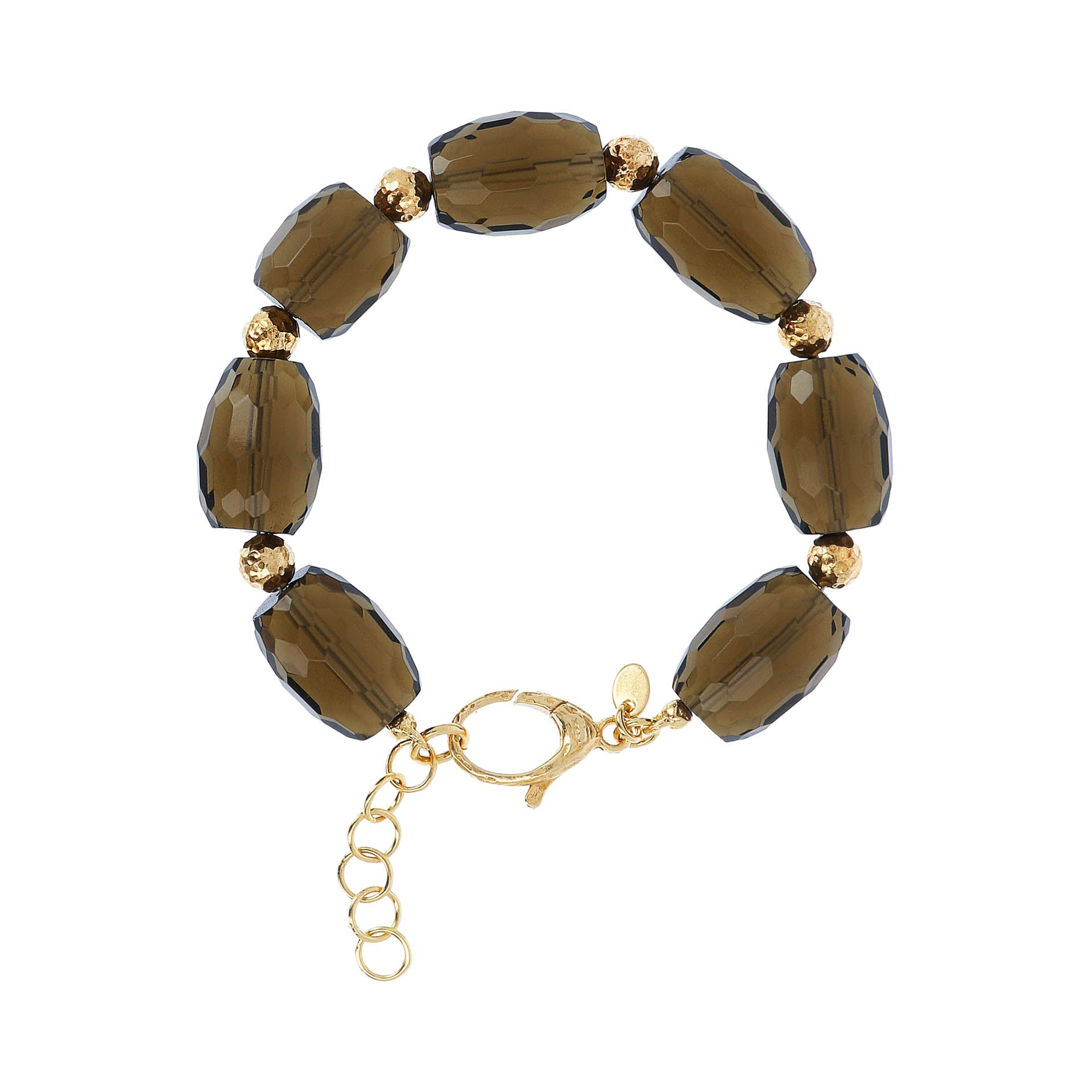 Bellissimo Bronzo Faceted Smoky Quartz Gemstone Bracelet